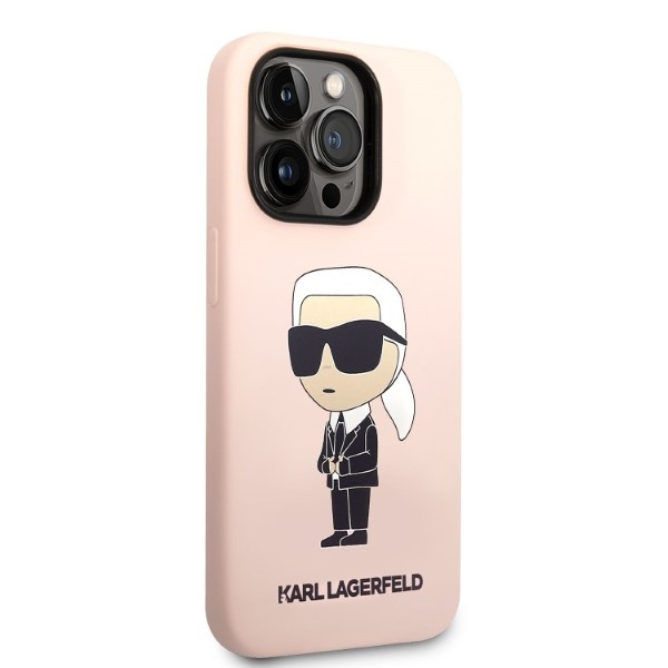 Etui KARL LAGERFELD Apple iPhone 14 Pro Silicone NFT Ikonik Magsafe Różowy Hardcase