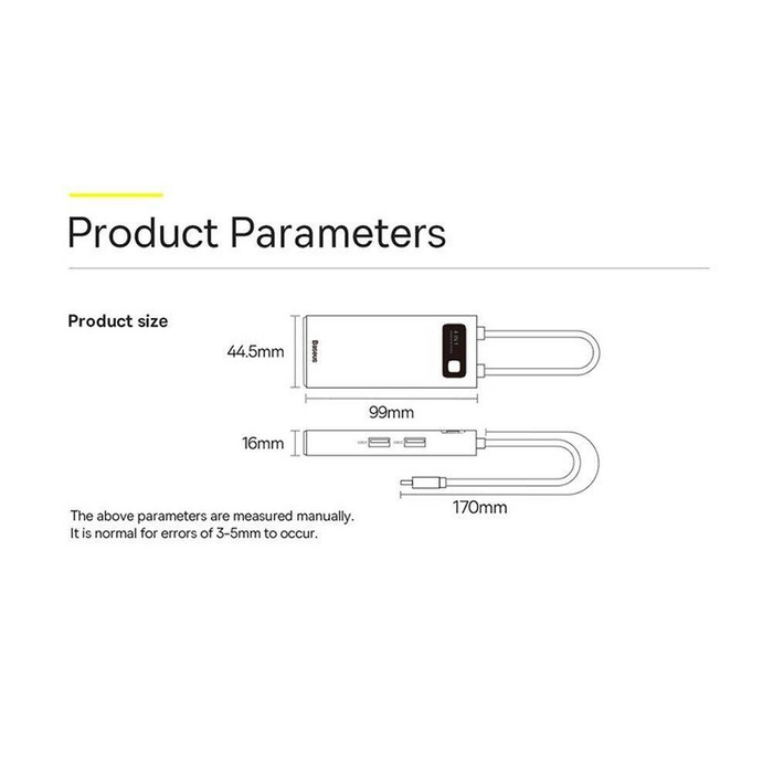 Baseus Metal Gleam Series stacja dokująca HUB 4 w 1 USB Typ C - 3 x USB 3.2 Gen. 1 / RJ45 (WKWG070113)