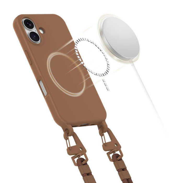 ETUI TECH-PROTECT MAGNECKLACE MAGSAFE IPHONE 16 CHOCOLATE BROWN