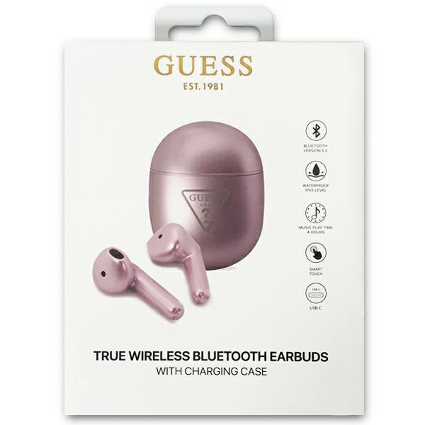 Guess słuchawki Bluetooth GUTWST82TRU TWS + stacja dokująca purpurowy/purple Triangle Logo