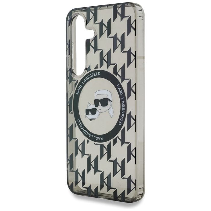 Etui Karl Lagerfeld Button                Karl&Choupette Heads On KL Pattern MagSafe do Samsung Galaxy S25 czarny