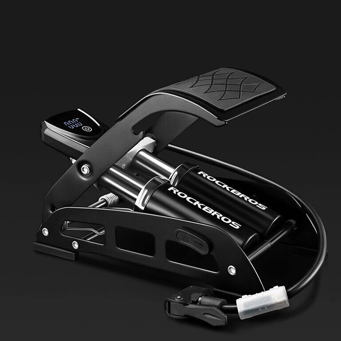Pompka nożna Rockbros 42430001001 z wyświetlaczem - czarna