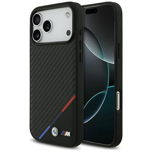 Etui BMW M Carbon Tricolor Line MagSafe  do iPhone 17 Pro Max czarny