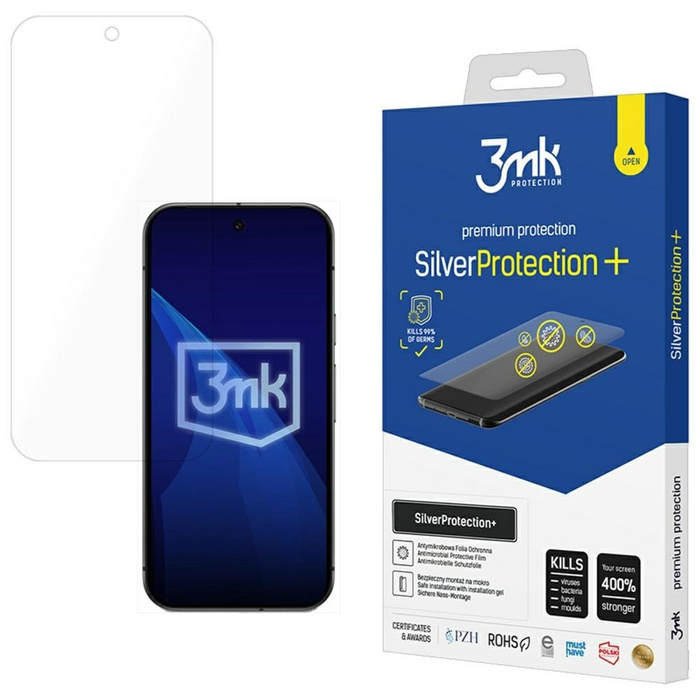 Folia antymikrobowa 3MK Google Pixel 10/ 10 Pro SilverProtect+ montowana na mokro
