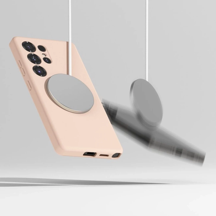 Etui RINGKE SILICONE MAGNETIC MAGSAFE GALAXY S25 ULTRA PINK SAND