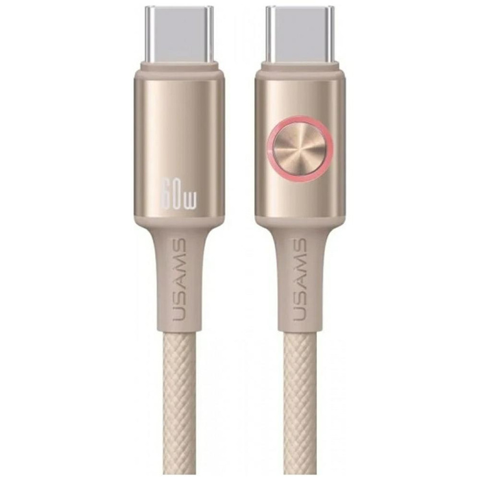 Kabel USAMS Huan Series SJ752 60W USB-C  do USB-C 1,2 m tytanowy