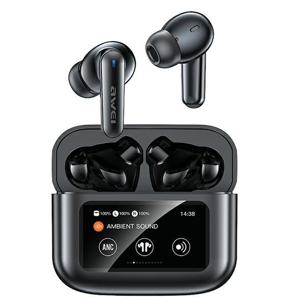 AWEI słuchawki Bluetooth 5.4 T56 ANC TWS + stacja dokująca czarny/black