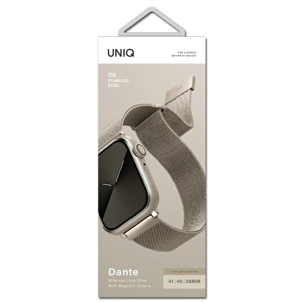 UNIQ pasek Dante Apple Watch Series 4/5/6/7/SE 40/41mm. Stainless Steel starlight