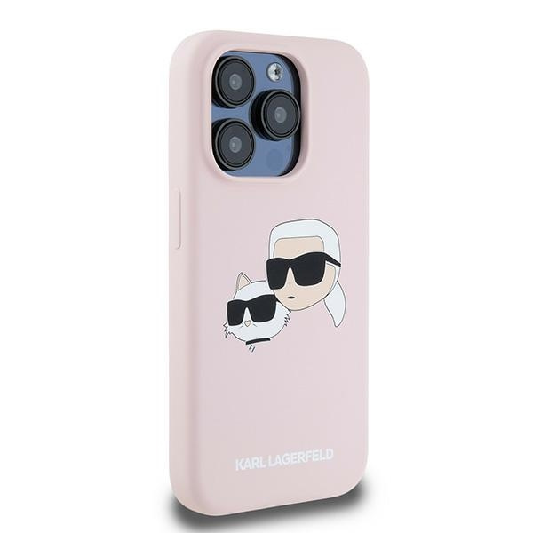 Etui Karl Lagerfeld KLHMP15XSKCHPPLP iPhone 15 Pro Max 6.7" różowy/pink hardcase Silicone Karl & Choupette MagSafe