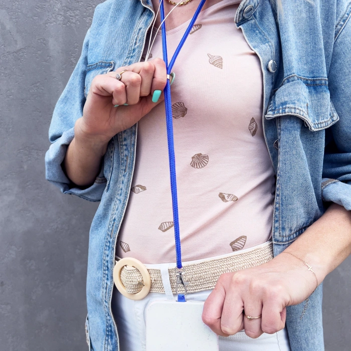 Stylowa smycz sznur z wkładką do telefonu kluczy biały