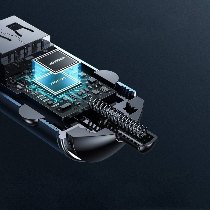 Joyroom szybka ładowarka samochodowa USB Typ C / USB 45 W 5 A Power Delivery Quick Charge 3.0 AFC SCP szary (C-A35)