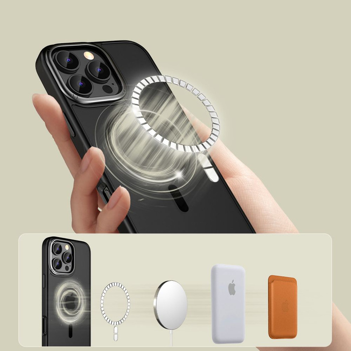 ETUI TECH-PROTECT MAGEDGE MAGSAFE IPHONE 16 PRO MATTE BLACK/GUNMETAL