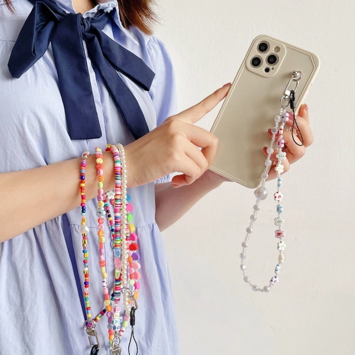 Smycz do kluczy zawieszka koraliki sznurkowe wzór 4