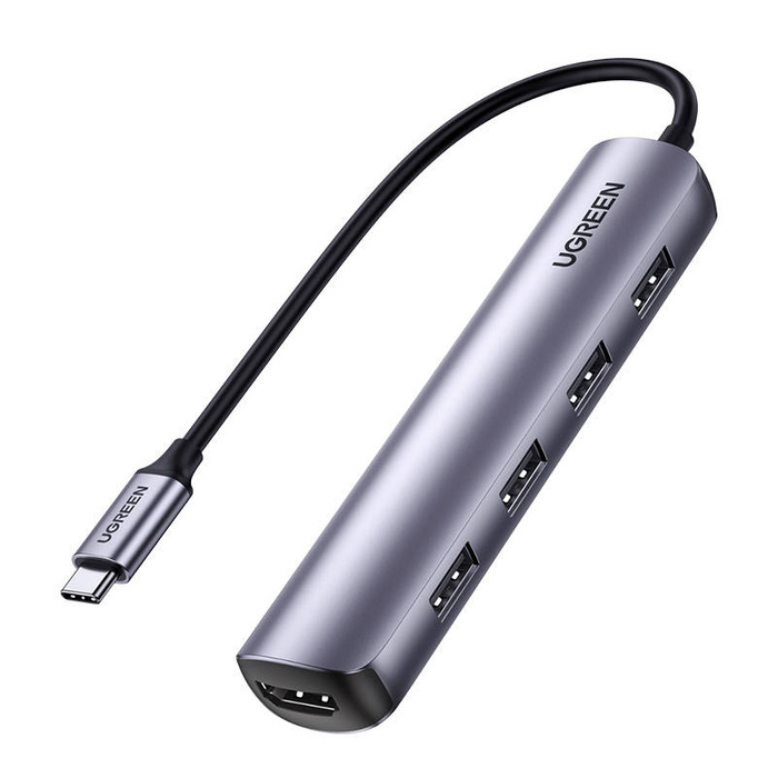 Adapter Hub UGREEN, USB-C do 4x USB 3.0, HDMI, CM417