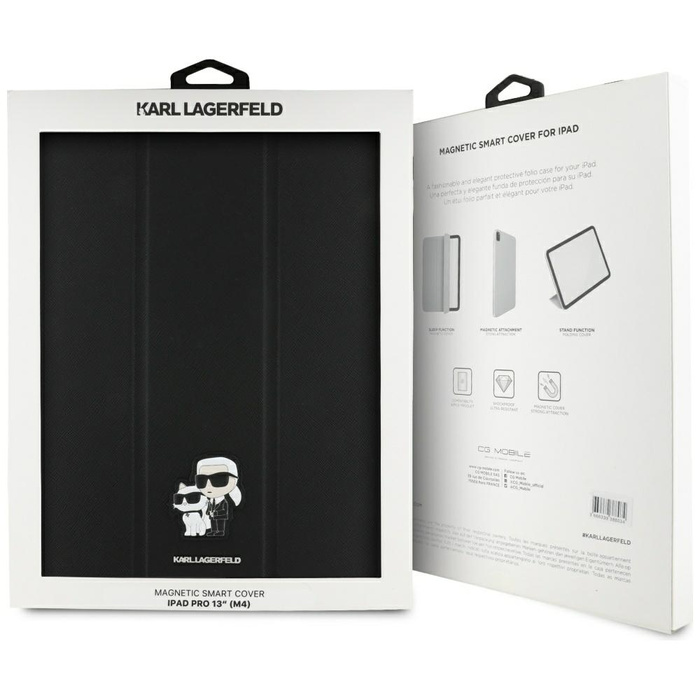 Karl Lagerfeld KLFC13PM24SAKCK iPad Pro   13" 2024 Book Cover czarny/black Saffiano Magnetic Karl &Choupette