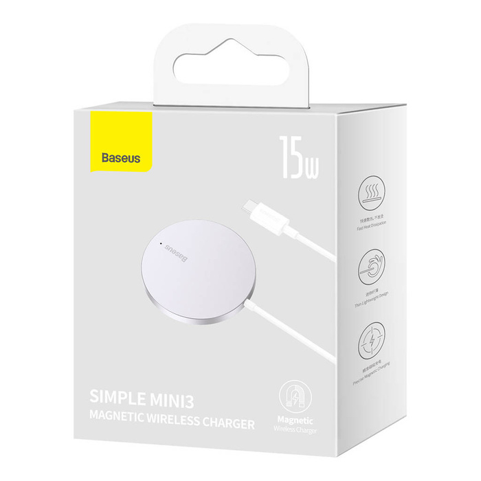 Baseus Simple Mini3 ładowarka indukcyjna 15W srebrny