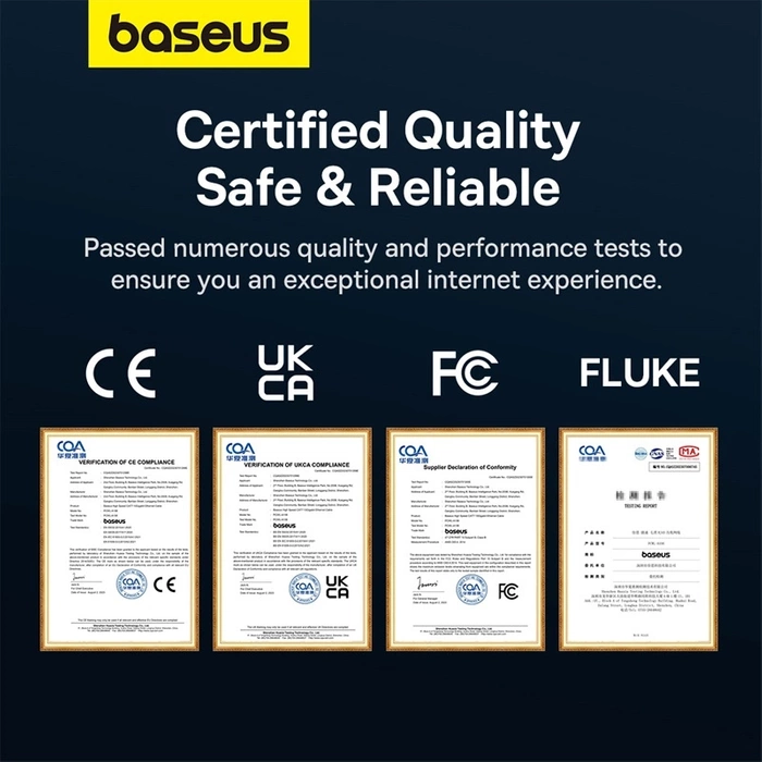 Baseus szybki kabel internetowy RJ45 cat.7 10Gbps 0.5m pleciony czarny