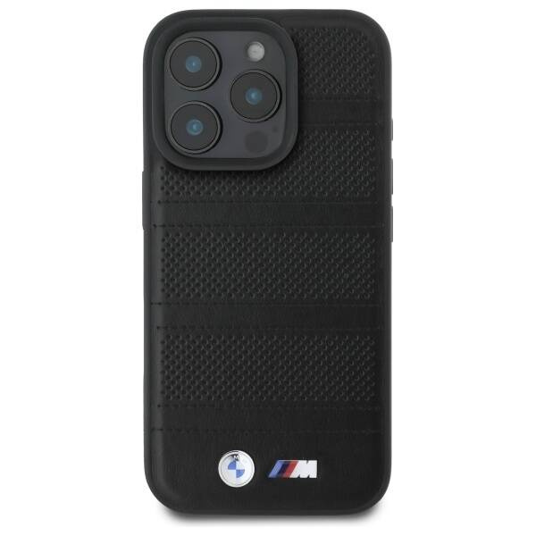 Etui BMW iPhone 16 Pro Max 6.9" czarny/black hardcase M Perforated And Stitched Line MagSafe