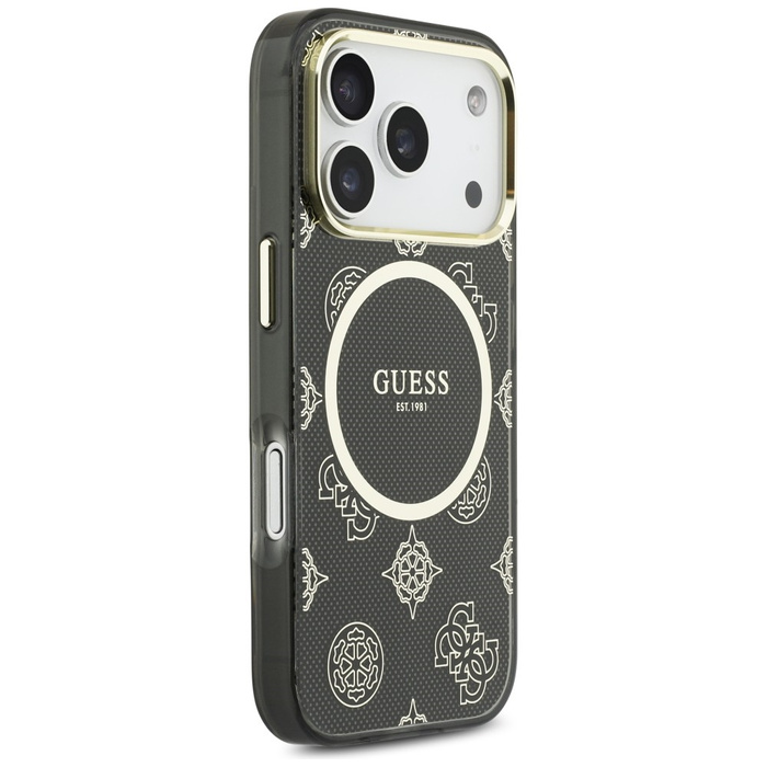 Etui Guess IML Peony Dot MagSafe do      iPhone 17 Pro czarny