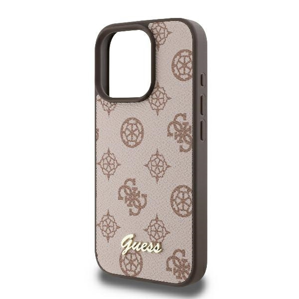 Etui Guess iPhone 16 Pro Max 6.9" brązowy/brown hardcase Peony Script MagSafe