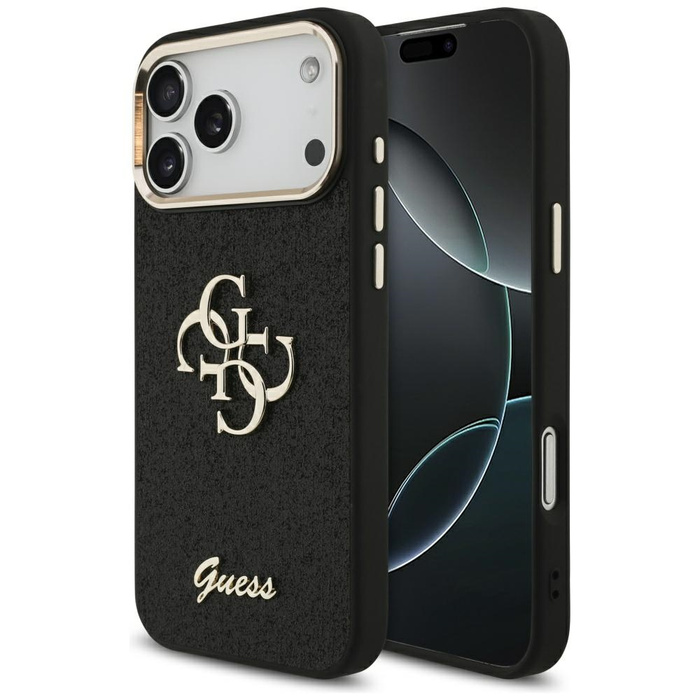 Etui Guess Fixed Glitter Big 4G Metal    Frame do iPhone 17 Pro Max czarny