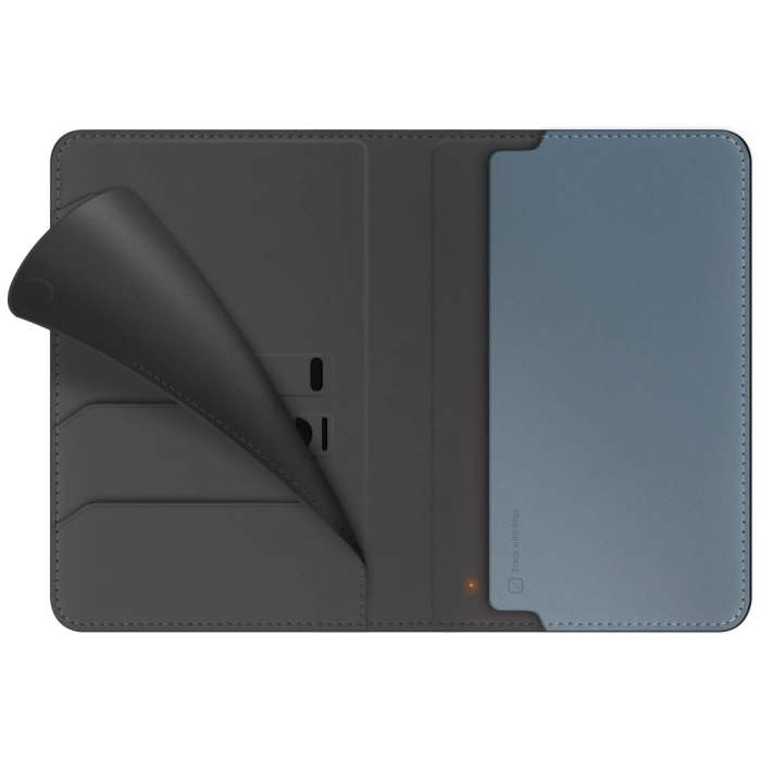 Etui na paszport UNIQ Belmont z Apple    Find My blokada RFID szaro niebieski