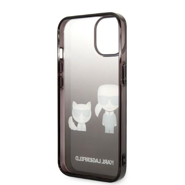 Etui KARL LAGERFELD Apple iPhone 14 Gradient Ikonik Karl & Choupette Czarny Hardcase
