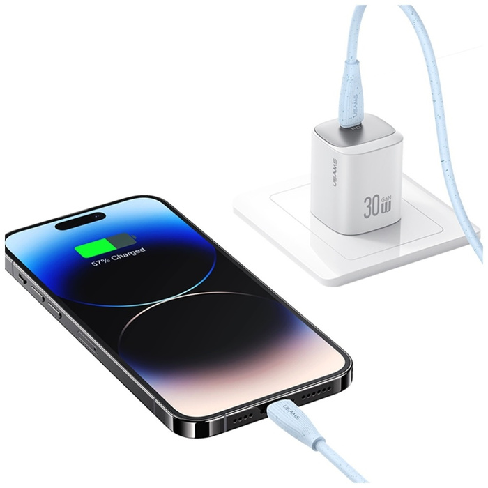 Kabel USAMS Green Series SJ717 30W USB-C do Lightning 1m różowy