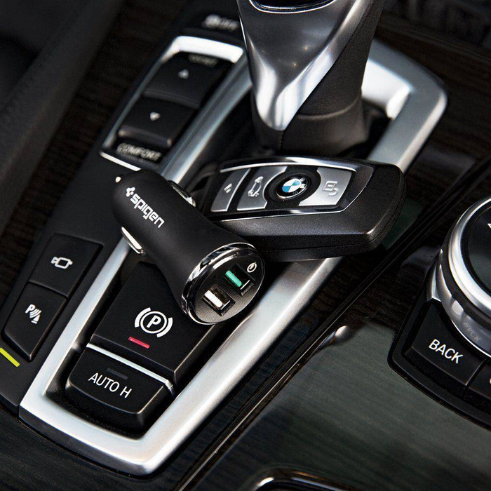 Ładowarka SPIGEN F27qc Qc3.0 2-port Car Charger Black Czarna