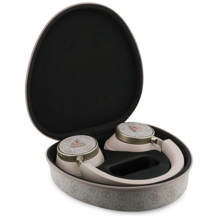 Słuchawki nauszne Guess 4G Triangle Logo Bluetooth ENC różowy