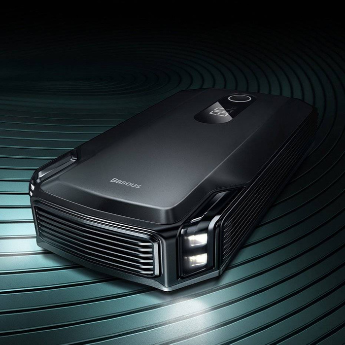 Baseus power bank Power Starter Jump Starter urządzenie rozruchowe booster 2000mAh 12V (2000A / 1000A) + kable krokodylki czarny (CGNL020001)