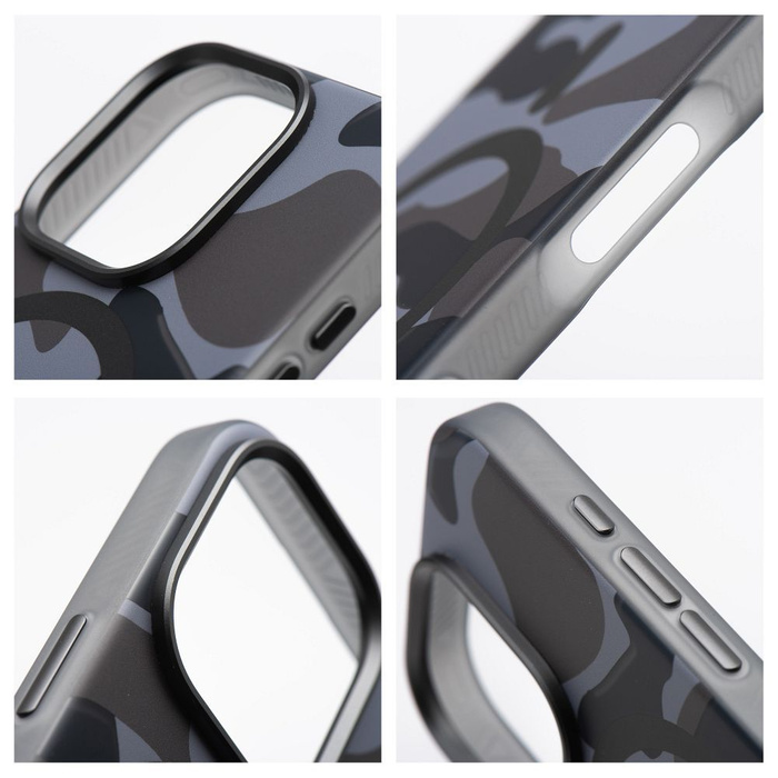 Etui na iPhone 16 Forcell F-Protect Levels Dual Layer 4D technology zgodny z MagSafe Military Drop-Test black camo