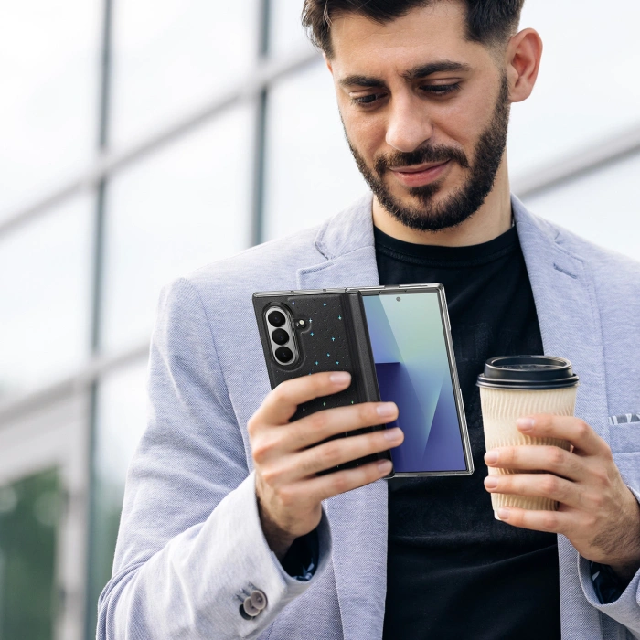 Etui Dux Ducis Stex na Samsung Galaxy Z Fold 7z podstawką 360° - czarne