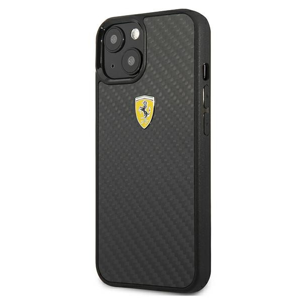 Etui FERRARI Apple iPhone 13 Mini On Track Real Carbon Czarny Hardcase