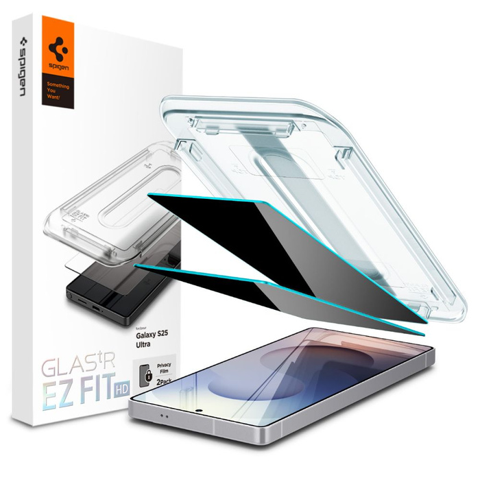 SZKŁO PRYWATYZUJĄCE SPIGEN SAMSUNG GALAXY S25 ULTRA GLAS.TR ”EZ FIT” HD 2-PACK PRIVACY