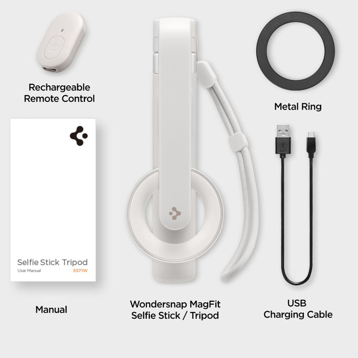 SELFIE STICK SPIGEN S571W MAGSAFE BLUETOOTH STATYW BEŻOWY