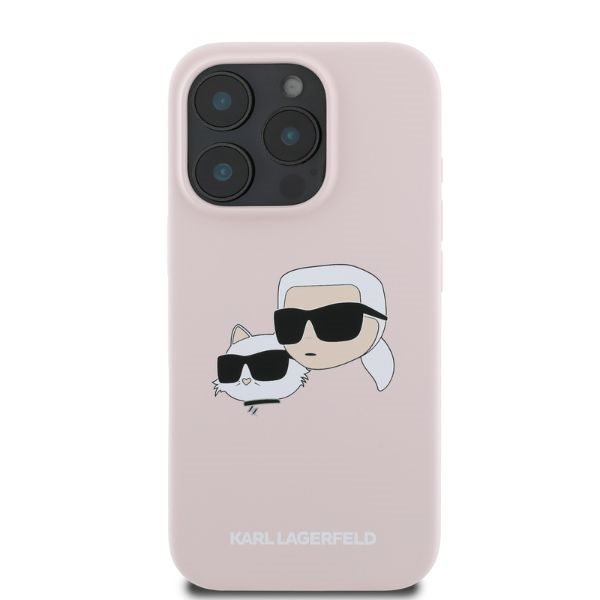 Etui Karl Lagerfeld iPhone 16 Pro różowy/pink HC MagSafe Sil Double Heads Print