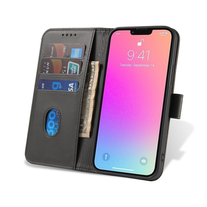 Etui z klapką i portfelem Magnet Case do Tecno Pop 7 - czarne
