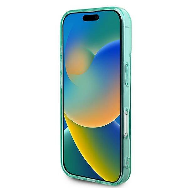 Etui Guess iPhone 16 6.1" zielony/green hardcase IML Rhinestones MagSafe