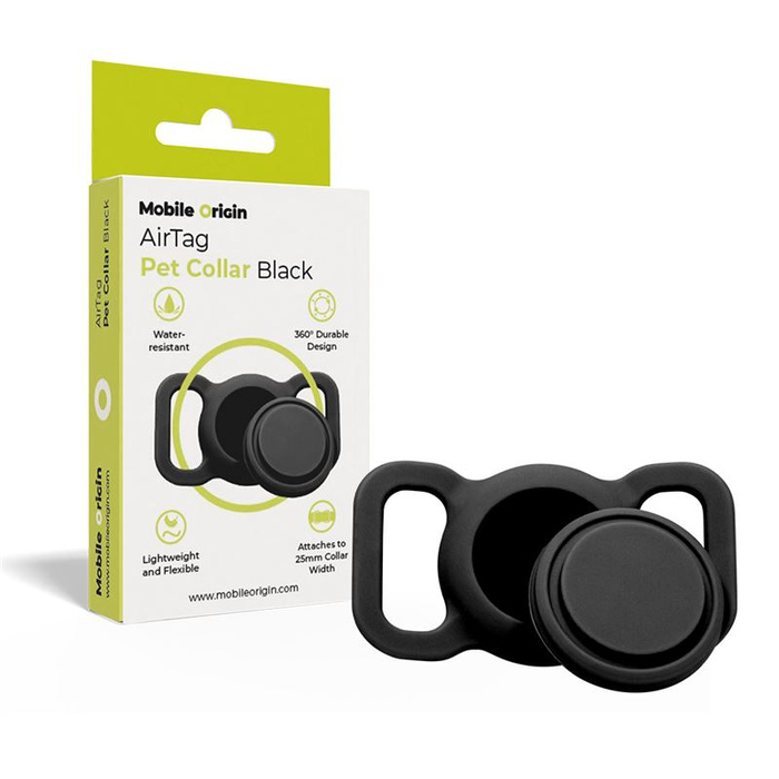 Mobile Origin AirTag Pet Collar, black