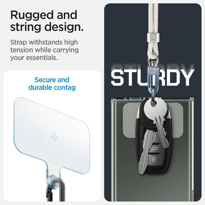 SMYCZ SPIGEN UNIVERSAL STRAP SET CROSSBODY & WRIST PEARL WHITE