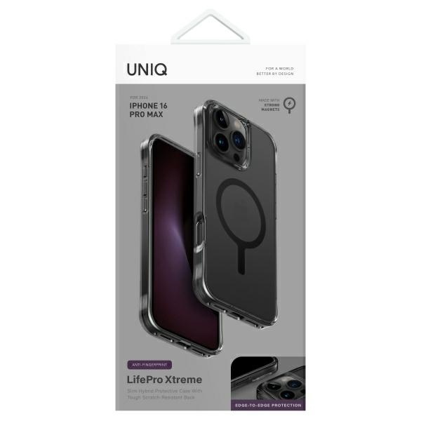 UNIQ etui LifePro Xtreme iPhone 16 Pro Max 6.9" Magclick Charging szary/smoked