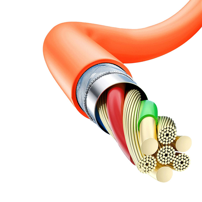 Kabel kątowy USB-C - Lightning 30W 1m rotacja 180° Dudao - pomarańczowy