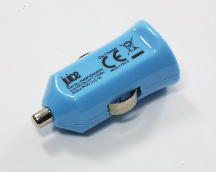 Ładowarka Samochodowa USB Juice Booster 2.1A Uniwersalna Niebieska Apple Samsung Nokia Sony 