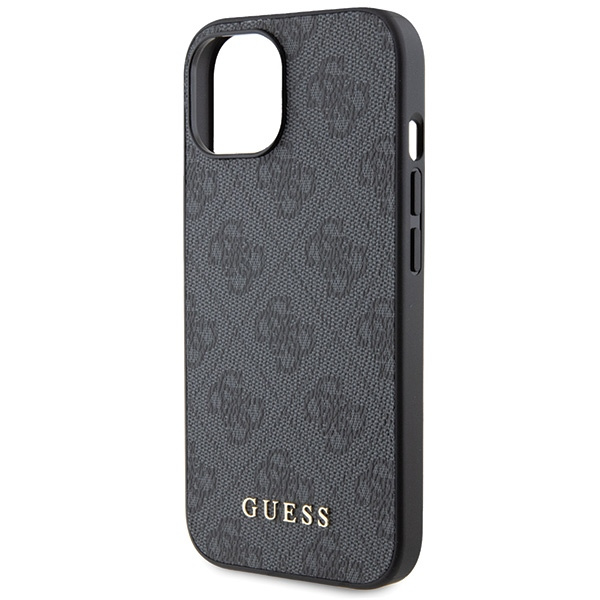 Etui Guess GUHCP15SG4GFGR iPhone 15 6.1" szary/grey hard case 4G Metal Gold Logo Case