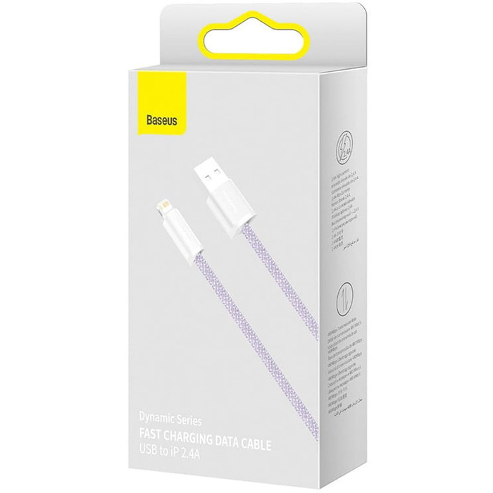 BASEUS kabel USB do Apple Lightning 8-pin 2,4A Dynamic Series CALD000405 1m fiolet