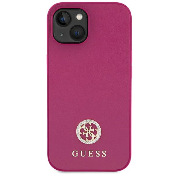 Etui Guess GUHCP15SPS4DGPP iPhone 15 6.1" różowy/pink hardcase Strass Metal Logo