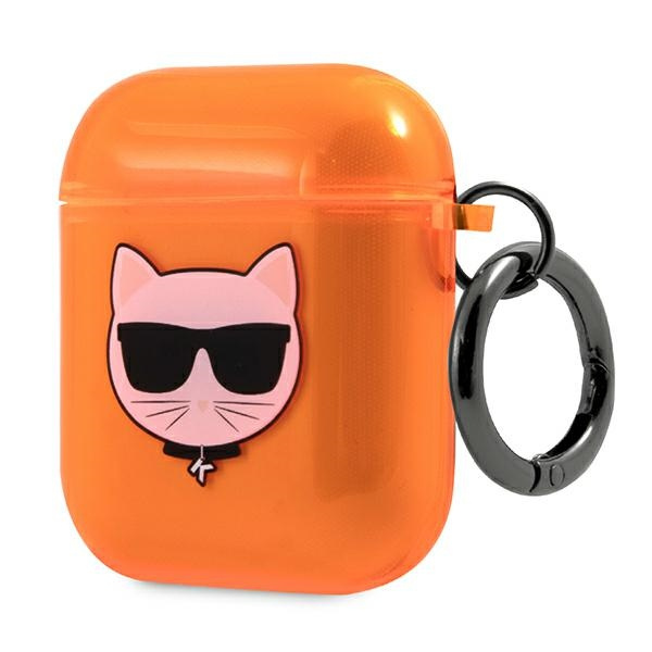 Etui KARL LAGERFELD Apple AirPods Choupette Pomarańczowy Case