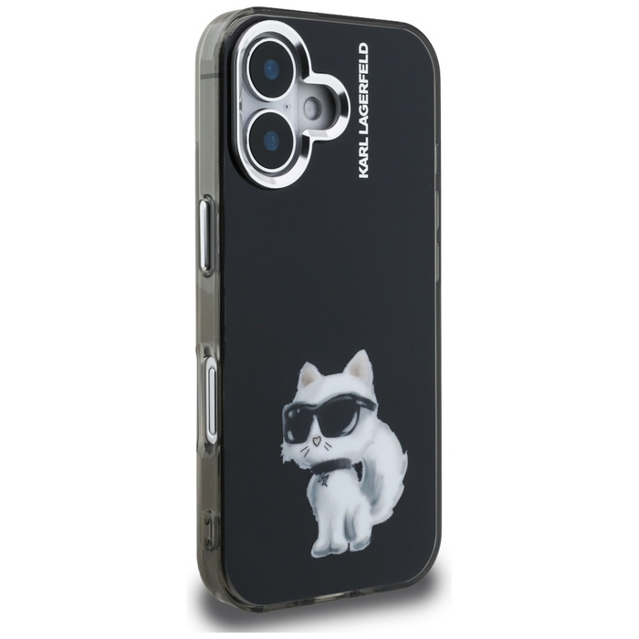 Etui Karl Lagerfeld IML Aquarelle        Choupette & Logo do iPhone 16 czarny