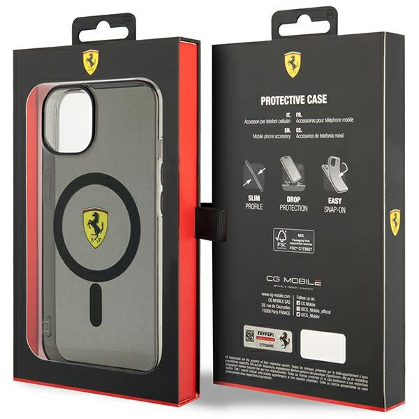 Etui Ferrari FEHMP14MURKK iPhone 14 Plus 6,7" czarny/black hardcase Translucent Magsafe Case